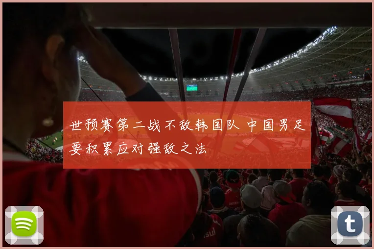 世预赛第二战不敌韩国队 中国男足要积累应对强敌之法